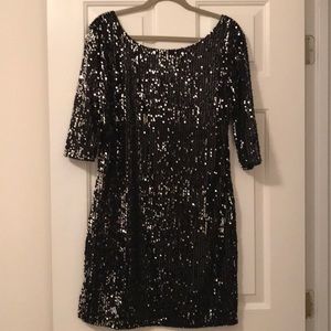Black sequin mini dress